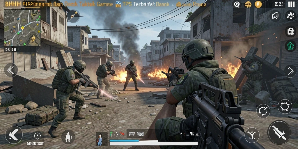 Tampilan gameplay intens dalam 8HHH yang menegangkan.