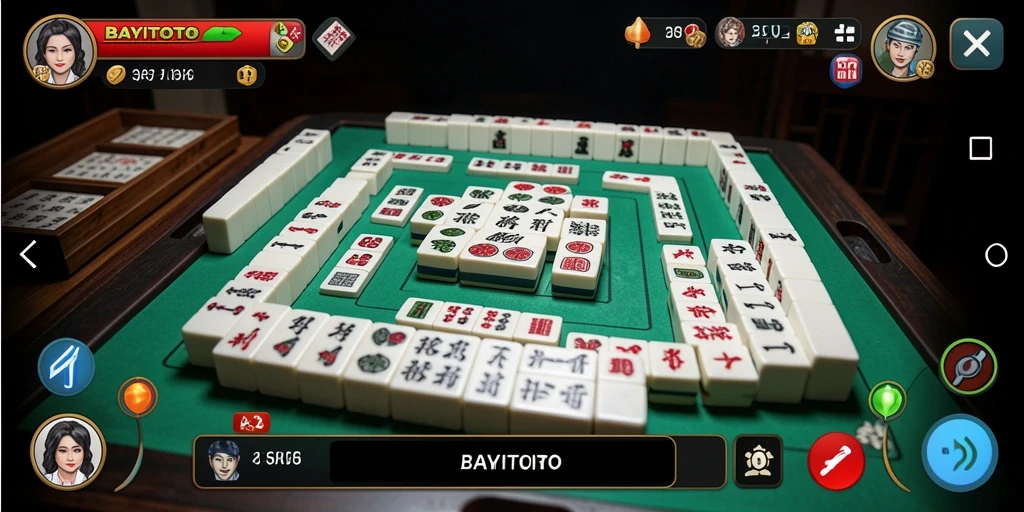 Tampilan gameplay menarik dari kegembiraan permainan Mahjong.