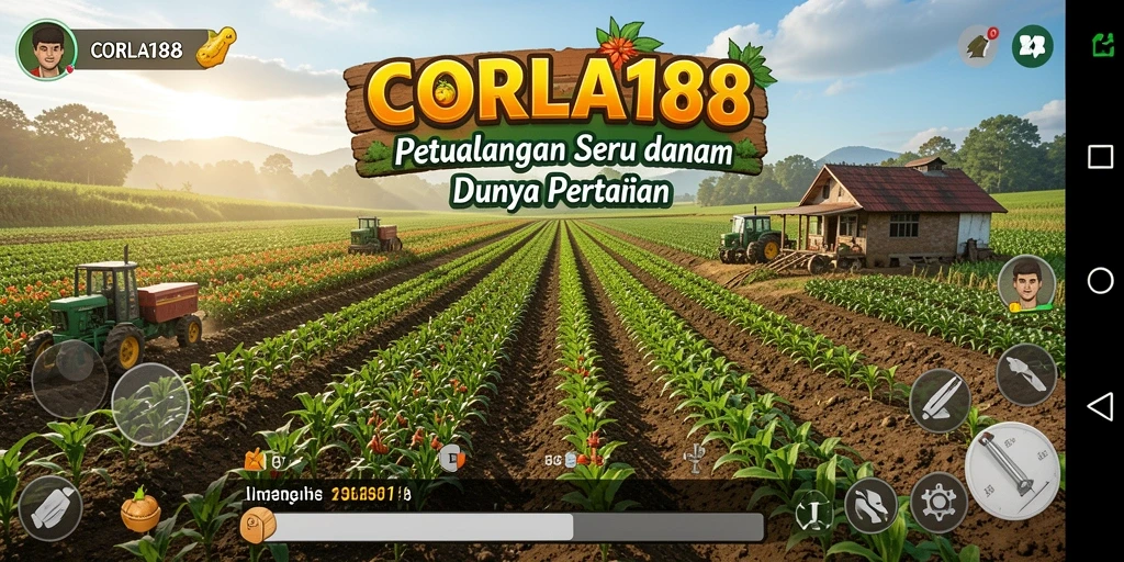 Screenshot menampilkan pemain mengelola ladang dalam CORLA188.