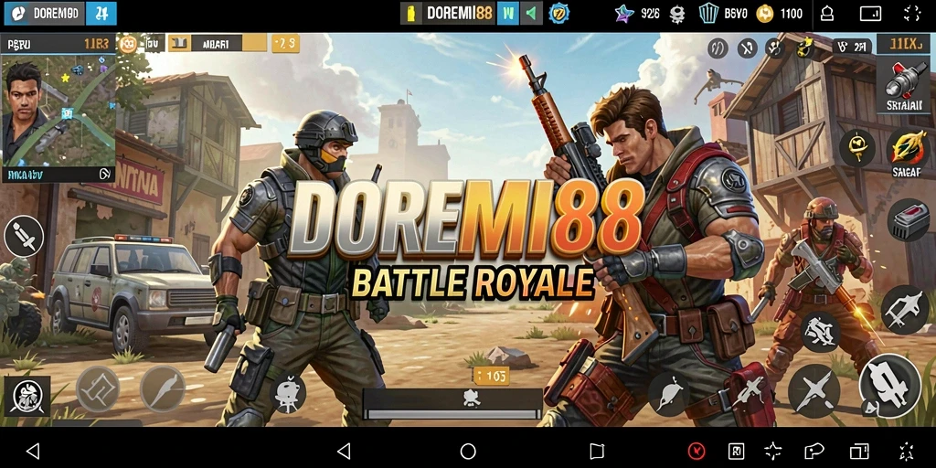 Tampilan gameplay DOREMI88 yang mendebarkan dalam pertarungan Battle Royale.