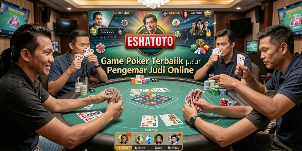 Screenshot gameplay ESHATOTO menunjukkan aksi seru permainan Poker.