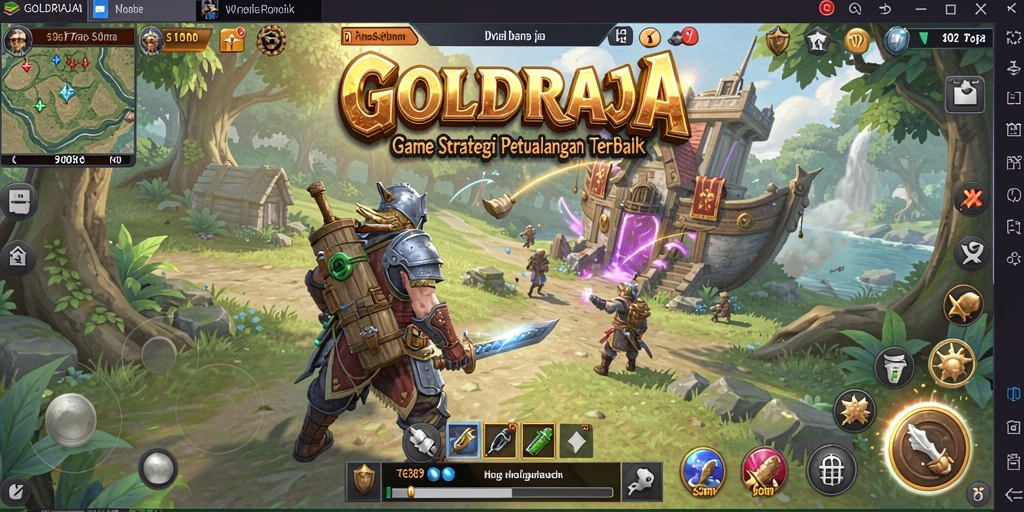 Tampilan gameplay epik dalam GOLDRAJA yang menguji strategi pemain.