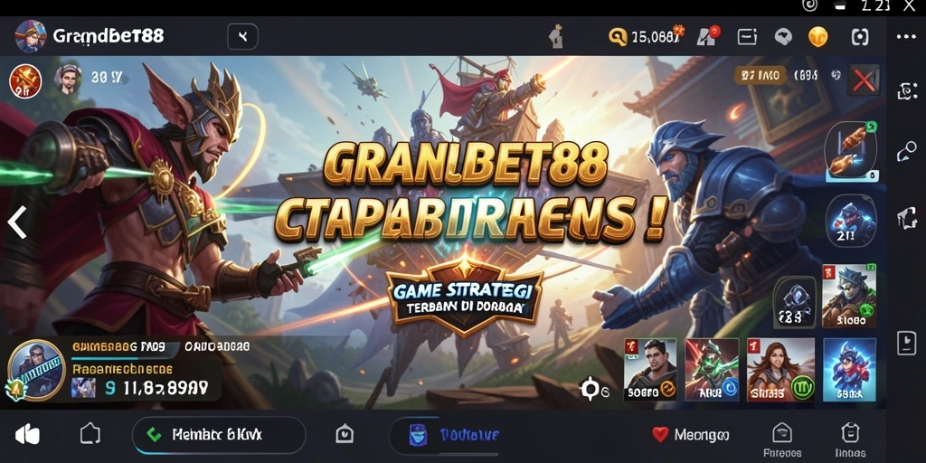 Screenshot gameplay GRANDBET88 menampilkan pertempuran seru dan strategi.