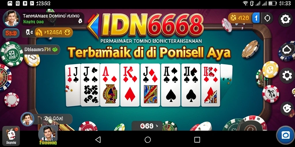 Tangkapan layar IDN668 menampilkan gameplay seru Domino dengan antarmuka menarik.