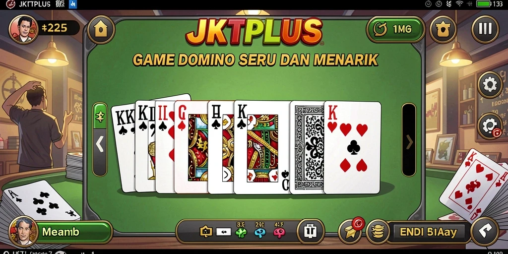 Tampilan gameplay seru dalam JKTPLUS dengan berbagai pilihan Domino.