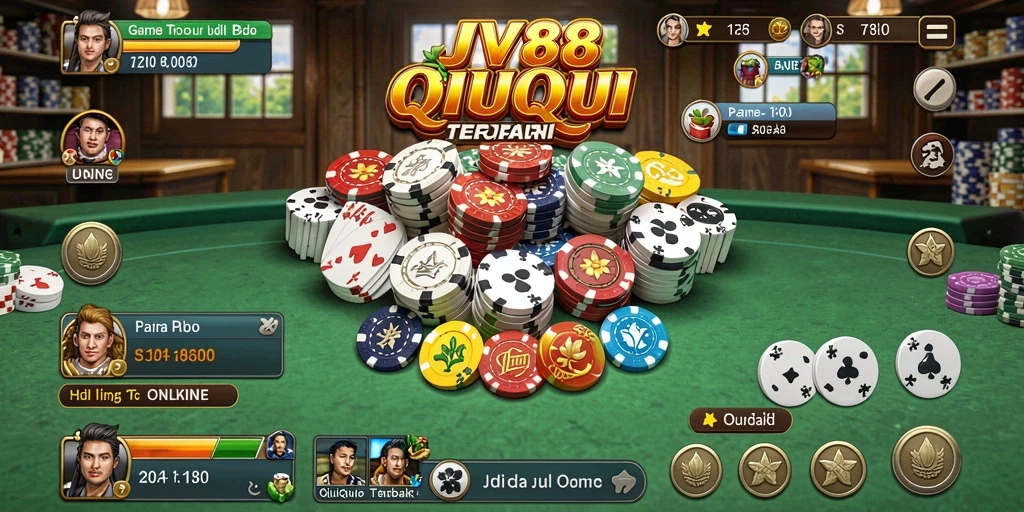 Screenshot utama JV88 menampilkan gameplay QiuQiu yang menarik.