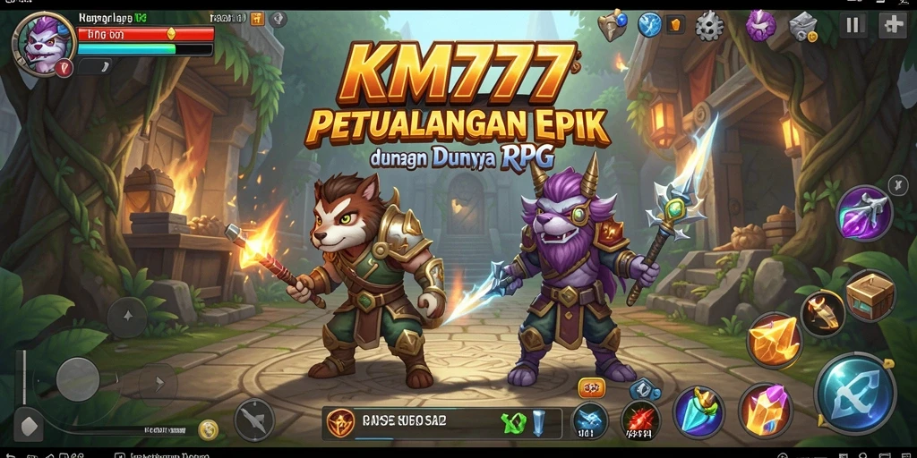 Tangkapan layar gameplay menunjukkan aksi RPG epik dan pemandangan menakjubkan.