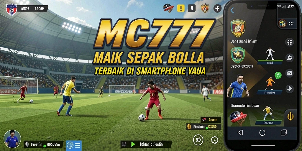 Tampilan gameplay yang memukau dalam MC777 dengan aksi sepak bola yang seru.