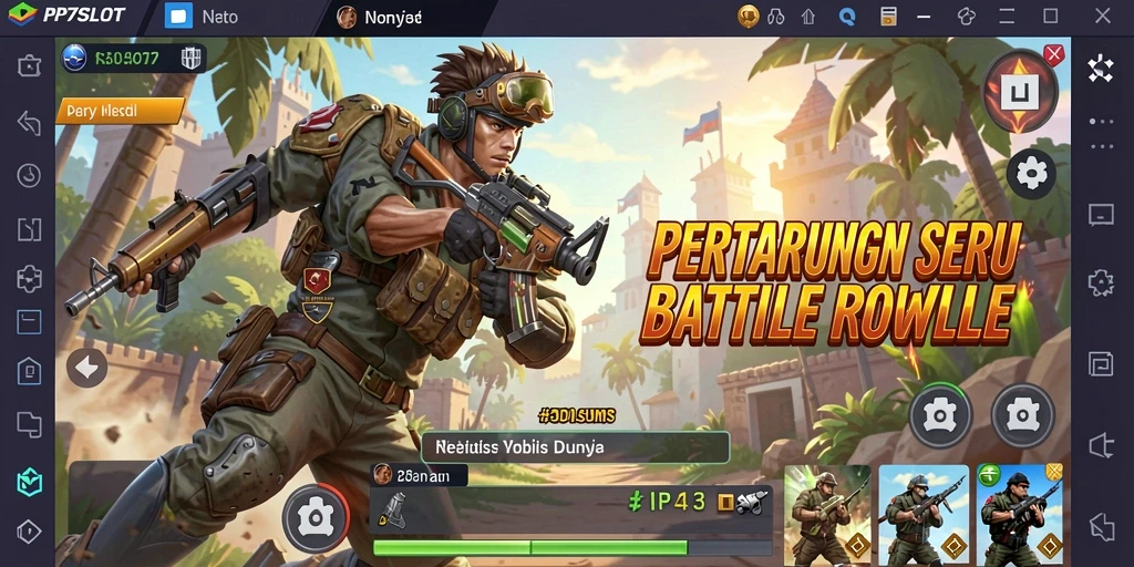 Screenshot PP7SLOT menampilkan aksi Battle Royale yang mendebarkan.
