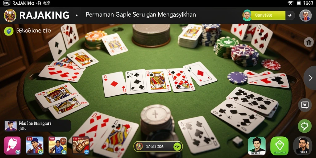 Tampilan gameplay seru RAJAKING dalam permainan Gaple.