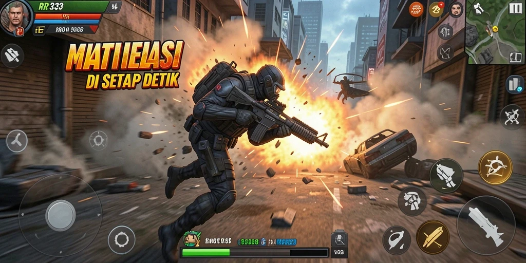 Tampilan gameplay RR33 yang penuh aksi dan seru.