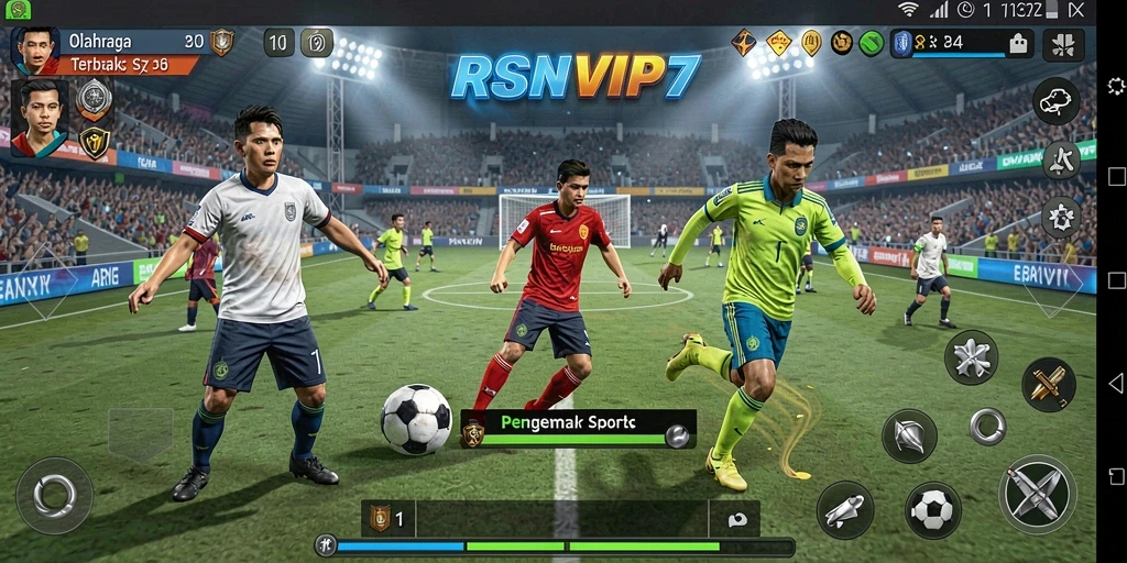 Tangkapan layar utama RSNVIP7 menampilkan aksi seru dalam pertandingan olahraga.