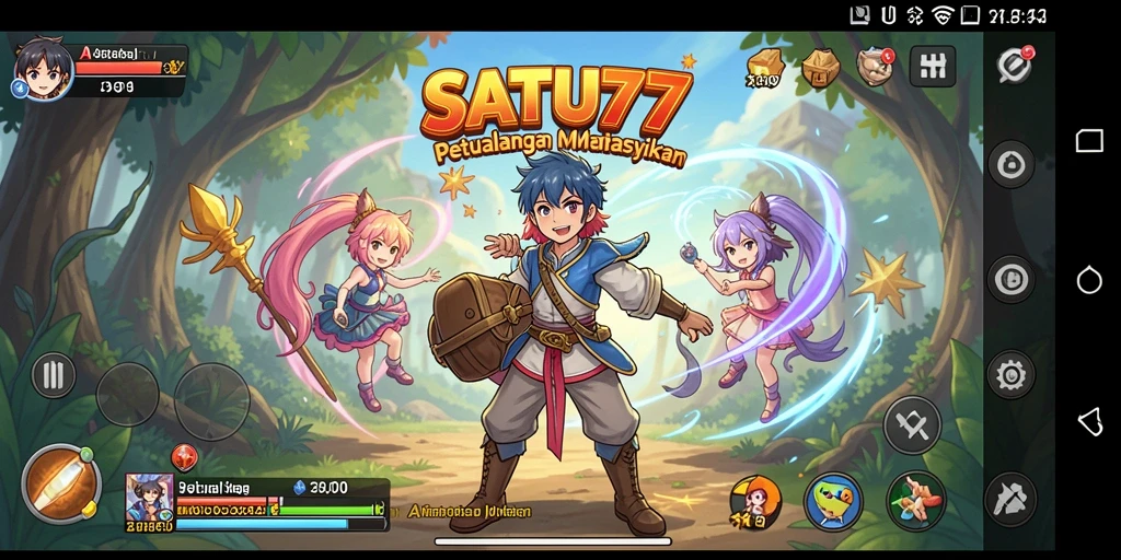 Screenshot gameplay <strong>SATU77</strong> yang menampilkan petualangan seru di dunia Anime.