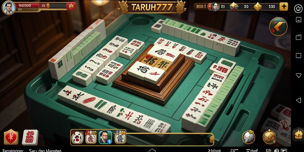 Tampilan screenshot TARUH777 menampilkan ubin Mahjong yang berwarna-warni dalam gameplay yang seru.