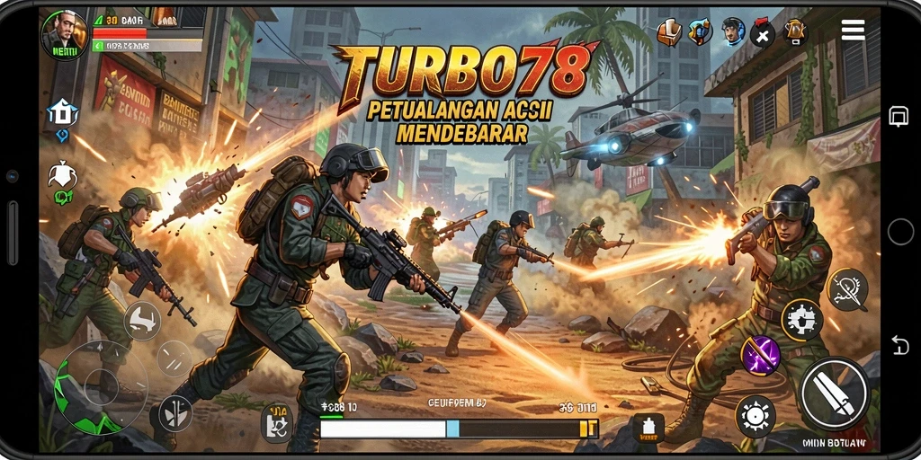 Tampilan gameplay TURBO78 yang penuh aksi dan seru.